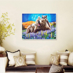 Teemanttikandid Ristpistes karu 5D &uuml;mmargune teemantmaal Loomade kividega pildid 20X30CM