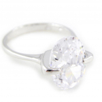 Bague Argent 'Unique' Blanc 56 h&otilde;be