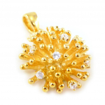 Les Tr&eacute;sors De Lily [E3749] - Pendentif plaqu&eacute; or 'Cl&eacute;opatra' Blanc Dor&eacute; - 20 mm kuld