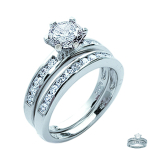 Bague Argent 'Pour la Vie' Blanc argent&eacute; - pierre 7 mm 50 valge