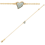 Les Tr&eacute;sors De Lily [I9811] - Bracelet Plaqu&eacute; or 'Love' blanc dor&eacute; - 8x8 mm kuld