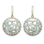 Les Tr&eacute;sors De Lily [L0711] - kullatud k&otilde;rvar&otilde;ngad 'Rosa Romantica' valgest kullast - 25x17 mm valge