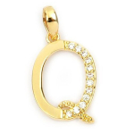 Les Tr&eacute;sors De Lily [N0028] - kullatud ripats  Letter Q  valge kuld - 21x10 mm kuld