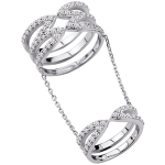 Bague plurielle argent 'Scarlett' blanc (rhodi&eacute;) 56 h&otilde;be