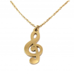 Les Tr&eacute;sors De Lily [P7883] &ndash; roosast kullast 'Cl&eacute; de Sol' terasest disainerkaelakee &ndash; 12x8 mm Heleroosa