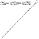 Les Tr&eacute;sors De Lily [Q8436] - Bracelet Argent 'Singapour' argent&eacute; (rhodi&eacute;) - 18 cm 2 mm h&otilde;be