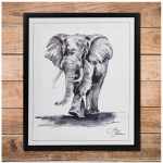 Les Tr&eacute;sors De Lily [Q9803] - Akvarellraam 'Elevant' must valge - 50x40 cm must