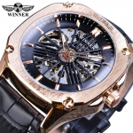 T-v&otilde;itja meeste automaatne k&auml;ekell &otilde;&otilde;nsa luustikuga nahast randmekellad meeste &auml;rimehaaniline kell