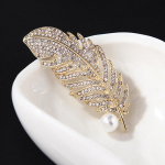 Crystal Feather Lehekujuline Pross Pearl Pin M&auml;rgikott Decor Pulmaehted &scaron;ampanjav&auml;rvi