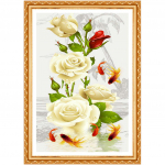 Golden Panno, 5D, isetehtud teemanttikandid, t&auml;is, &uuml;mmargune, teemantmaal, ristpistes, 3D, teemant 20X30CM