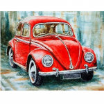 T&auml;ielik 5D isetegemise teemantmaal T&auml;iskandiline/&uuml;mmargune puur  Klassikaline vanaauto  Teemanttikandid Ristpistes Kingitus Kodukaunistuseks Round 20x30cm valge