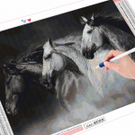 Teemantkunsti maalikomplektid Loomapildid kividest Teemanttikandid Hobuste mosaiik K&auml;sit&ouml;&ouml; Full Round (20X30CM)