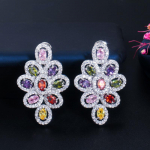 CMM valge kuldse v&auml;rvi tsirkooniumoksiidi suure lillega k&otilde;rvar&otilde;ngad mitmev&auml;rviline