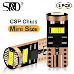 2tk W5W Led T10 autovalgusti CSP 6000K valge autode numbrim&auml;rk 194 168 LED autosisukaart kuppelvalgustid DC 12V