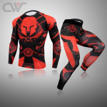2 tk. meeste spordir&otilde;ivaste kompressioonr&otilde;ivad, spordidressi, meeste fitness, pikk komplekt S black