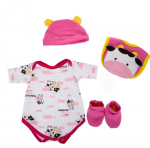 Reborn Doll Clothes Elutruu roosa lehmanuku aksessuaarid Beebit&uuml;drukute riiete &uuml;likond 22-23 tollile Reborn Dolls beebiriided s&auml;rk + m&uuml;ts + rinnat&uuml;kk + sokid