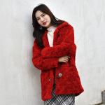 S&uuml;gistalvine uus kasukas naiste keskmine pikk naarits harjatud plush villane k&otilde;rge XXL punane