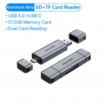 Vention SD-kaardilugeja USB-t&uuml;&uuml;pi C kuni Micro SD TF-kaardi adapter s&uuml;learvuti tarvikute jaoks Telefoni nutikas m&auml;lu USB 3.0 SD-kaardi adapter hall
