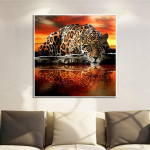 Loomade isetegemine 5D teemantmaal maastik Leopard-teemanttikandid T&auml;iskihiline anime ristpistes komplektid Kodukaunistus K&auml;sitsi valmistatud kingitus Round 25x25cm