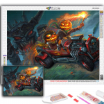 Populaarne 5D isetegemise ristpistega Halloweeni hirmutav k&otilde;rvitsapea, mees maalib t&auml;ispuur-ristpistes k&auml;sit&ouml;&ouml;komplekti seinakleebis Kodukaunistus Full Round 20X30CM