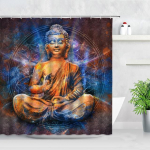 Zen Roheline bambusest Buddha du&scaron;ikardin maastik vesik&uuml;&uuml;nal kivi Lotu taim aiamaastik Veekindel vannitoa kardin 180*200CM