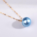 Puhast 18K kullast kaelakee ripats Real Au750 Fine Jewelry Naturaalne mageveep&auml;rl 8-9mm naiste peokink Princess D663-2 45cm