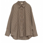 Ruudulised s&auml;rgid Naised Elegantne Basic Klassikaline Turn Down Krae Retro lahtine Kontor Daami Korea stiilis pikkade varrukatega pluusid Naiste riided S pruun