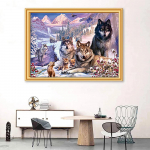 5D isetehtud teemantmaal Hunt lumes Ristpistes T&auml;ielik teemanttikandid Mosaiikkunst Pilt kividest kaunistus kingitus Full Round 20x30cm