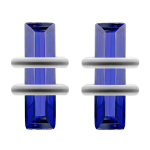 Les Tr&eacute;sors De Lily [R4784] &ndash; h&otilde;besinised 'Cristal' h&otilde;bedased k&otilde;rvar&otilde;ngad (roodiumiga kaetud)  - 10x5mm sinine