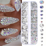 Women Fashion Crystal AB Rhinestones Nail Art Kalliskivid, Nail Art t&ouml;&ouml;riistad k&uuml;&uuml;ntele, k&auml;sit&ouml;&ouml; 1 Box