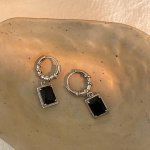 Foxanry vintage punk mustast tsirkoonist ripatsk&otilde;rvar&otilde;ngad naistele paaridele uus mood, lihtsad s&uuml;nnip&auml;evapeo ehted ennetavad allergiat 8mm h&otilde;be