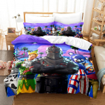 3D koomiksim&auml;nguseeria voodipesukomplekt Mini maailm tr&uuml;kitud suletekk ja padjap&uuml;&uuml;r 2/3 t&uuml;kki lastetoa t&auml;issuuruses kodukaunistus Baby 100x135cm