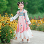 T&uuml;druk Hanfu iidne kost&uuml;&uuml;m lapsed Hiina stiilis v&auml;ikese t&uuml;druku kleit Tang kleit printsessi seelik rahvariided lapsed S