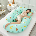 U-kujuline rasedatele m&otilde;eldud padi ja padjap&uuml;&uuml;r Puhast puuvillast rasedus, mugav magamiskoht naistele rasedate k&uuml;ljepadja padi One Size