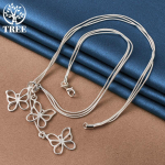 925 Sterling Silver kolm madu kett liblikas kaelakee ehted 48cm