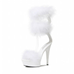 Naiste kingad kapillaarkontsaga &uuml;hev&auml;rvilised sandaalid Fairy Pole Dance Catwalk 1099 seeria 13 cm konts 3 cm platvorm LFD 34 valge