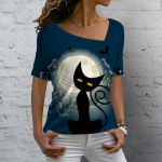 Armsad naiste T-s&auml;rgid Suvised 3D Liblikad Kasside Tr&uuml;ki Topid Tee Street Igap&auml;evased V-kaelusega riided Suurem&otilde;&otilde;tmeline T-s&auml;rk naiste riietele S