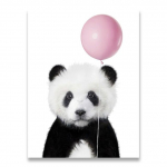 Baby Panda Print Animal koos n&auml;rimiskummi plakatiga Lasteaia seinakunst Pildikujundus Armas roosa &otilde;hupall Baby Shower Kingitus L&otilde;uendimaal Ilma raamita 21*30cm