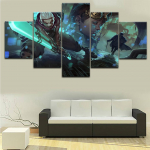 Kodukaunistused HD-tr&uuml;kised Pildid Seinakunstiteos 5 t&uuml;kki League Of Legends Plakat Modulaarne M&auml;ng Maalimisl&otilde;uend elutuppa raamitud 20x35cm*2 20x45cm*2 20x55cm*1