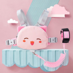 Laste turvav&ouml;&ouml; seljakoti rihm, 3-&uuml;hes lukuga kaotsiminekuvastane randmerihm + 1,5 m l&uuml;li + ohutu k&otilde;ndimisseljakott t&uuml;drukutele ja poistele 21x20x20cm piparm&uuml;ndiroheline v&auml;rv