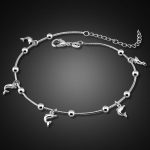 Bohemian lihtne maokett pahkluu 100 % 925 h&otilde;bedane naiste jalakett Armas delfiinide ripats pahkluu ja jalaga ehted