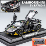 1:32 Scale Lambo LP780 mudelauto, tsingisulamist tagasit&otilde;mmatav heli ja valgusega m&auml;nguauto lastele poisile t&uuml;drukule 15.2x6.8x3.5cm roheline