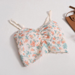 Naiste Vintage Sweet Camis koos rinnahoidja padjaga, kootud seljataga, suvise plisseeritud seljatugi one size