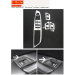 For BMW 5 Series F10 F18 2011-2017 Car Door Armrest panel Window Glass Lift Button switch Covers Stickers Interior B Standard axis black