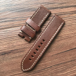AAA kvaliteediga 24 mm 26 mm tumepruun roheline khaki must Itaalia ehtsast nahast kellarihm PAM Panerai jaoks 44 mm 47 mm sihverplaadiga kellarihm 26mm silver buckle tumepruun v&auml;rv