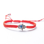 K&auml;sitsi valmistatud reguleeritav punutud k&ouml;ie k&auml;ev&otilde;ru &Otilde;nnelik Fatima Hamsa k&auml;si Kuri silma v&otilde;lukeha k&auml;ev&otilde;rud naistele meestele paarile Amulett Bracelet Style A blue
