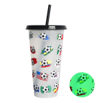 710 ml Korduvkasutatav &otilde;lgedega Creative Water Cups v&auml;rvi muutev tass kaanega Maagiline plastikust k&uuml;lma vee v&auml;rvi muutmine 06 white