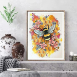 5D DIY Teemantmaal T&ouml;&ouml;kas mesilane Teemanttikandid T&auml;ismosaiigikomplektid Ristpistes Kodukaunistus K&auml;sitsi valmistatud kingitused Round 20x30cm