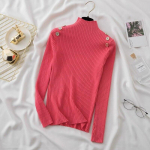 Slim Fit Pullovers Kampsun Naiste riided S&uuml;gis- ja Talv Korea moe džemprid Solid Poolk&otilde;rge kraega kootud kampsunid Topid 28747 One Size orion i v&auml;rv