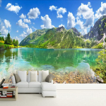 3D seinamaalingud moodne loodusmaastiku tapeet j&auml;rve metsa seinakangas elutuba TV taustasein seinamaalingud 200 cm(W) x 140 cm(H)